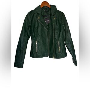 Baccini Women's Dark Green Leather Jacket